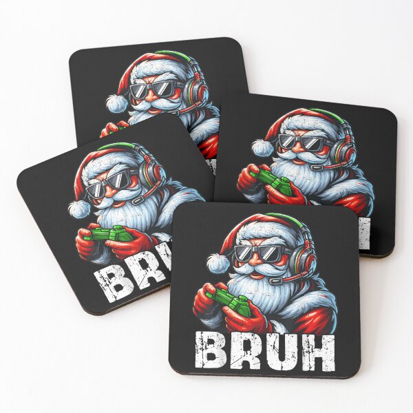 Item preview, Cool Gamer Santa Claus Headset Bruh Funny Christmas Gaming Art designed and sold by RannaHile.