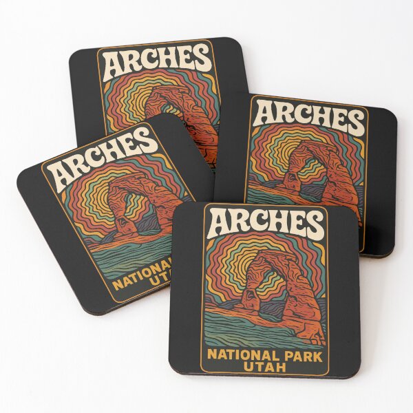 Item preview, Arches National Park Utah Retro Trippy Travel designed and sold by TomFrontierArt.
