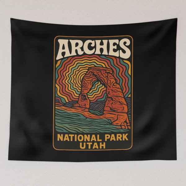 Item preview, Arches National Park Utah Retro Trippy Travel designed and sold by TomFrontierArt.