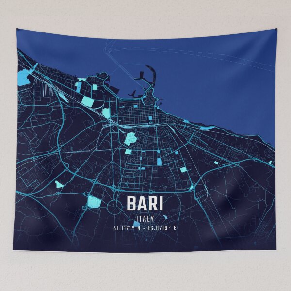 Item preview, Bari Midnight City Map designed and sold by HomeLivingCo.