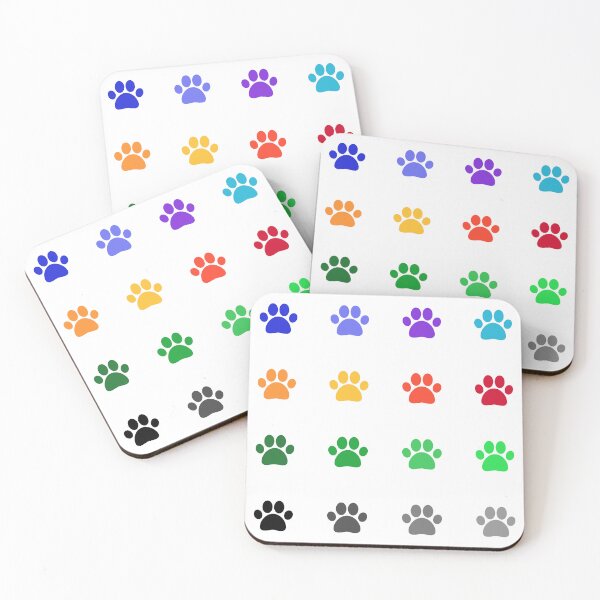 Item preview, Dog Paws sticker pack - colorful paw set mini paw designed and sold by Inspirationmotivation.