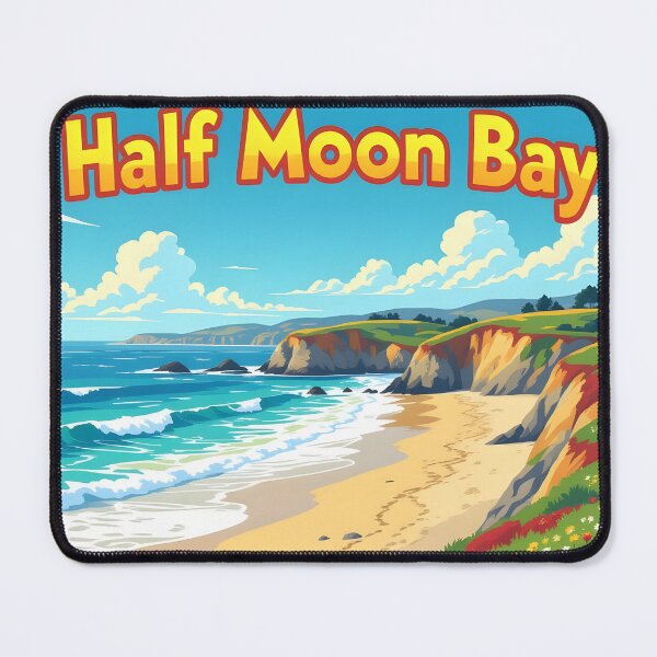 Item preview, Half Moon Bay, California: Vintage-Style Painterly Travel Poster designed and sold by LSVart.