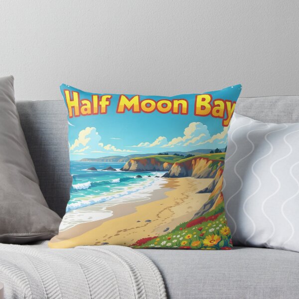 Item preview, Half Moon Bay, California: Vintage-Style Painterly Travel Poster designed and sold by LSVart.