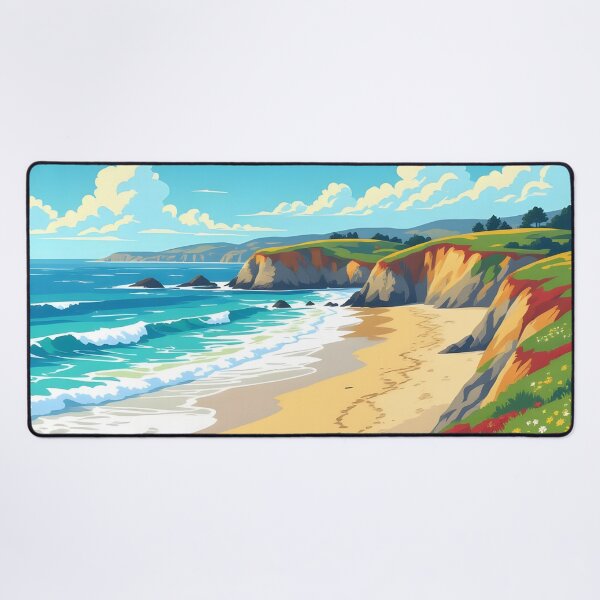 Item preview, Half Moon Bay, California: Vintage-Style Painterly Travel Poster designed and sold by LSVart.