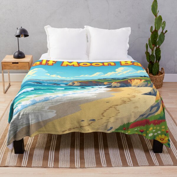 Item preview, Half Moon Bay, California: Vintage-Style Painterly Travel Poster designed and sold by LSVart.