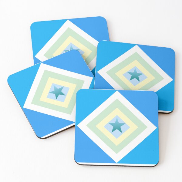Item preview, Teal Star Diamond: Abstract Geometric Blue Mandala Wall Art Print designed and sold by Faali950.