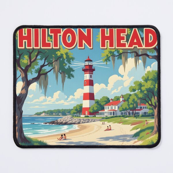Item preview, Hilton Head Island, South Carolina: Vintage-Style Painterly Travel Poster designed and sold by LSVart.