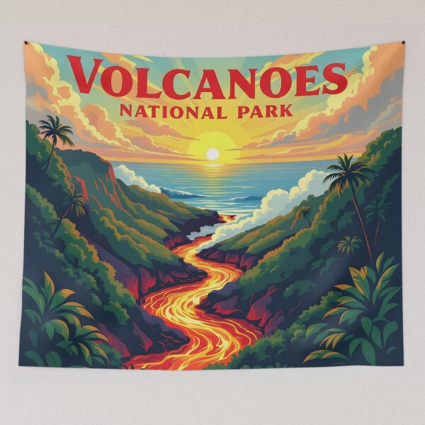 Item preview, Hawaii Volcanoes National Park: Vintage-Style Painterly Travel Poster designed and sold by LSVart.