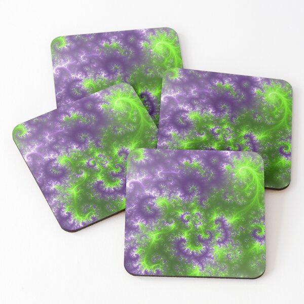 Item preview, Mystic Green & Purple Fractal Energy Flow – Abstract Cosmic Art designed and sold by Scorpio Art.