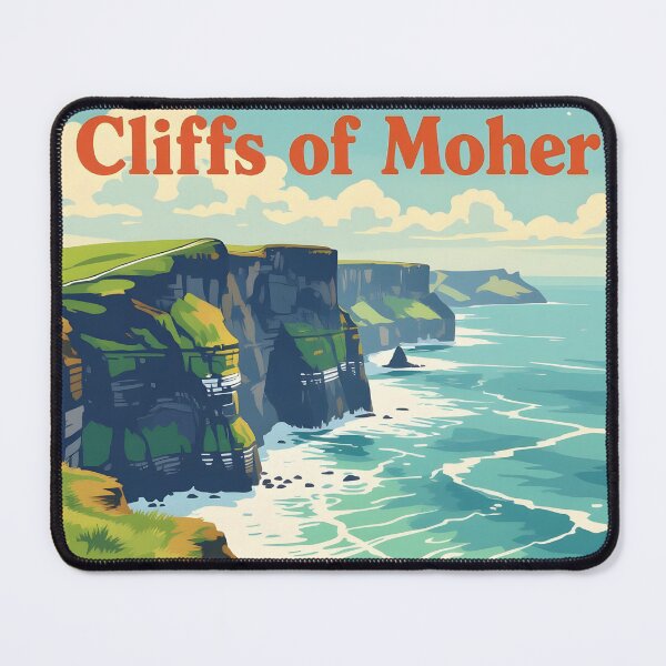 Item preview, Cliffs of Moher, Ireland: Vintage-Style Painterly Travel Poster designed and sold by LSVart.