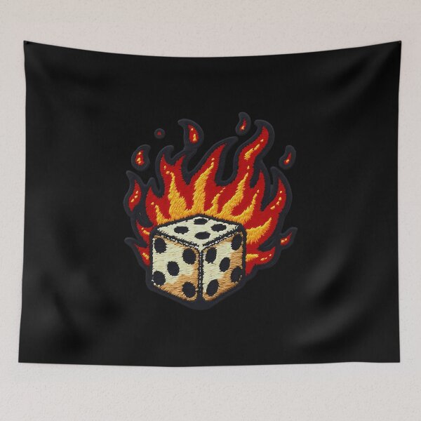 Item preview, Iron On Patches Dice On Fire designed and sold by shoplieu.