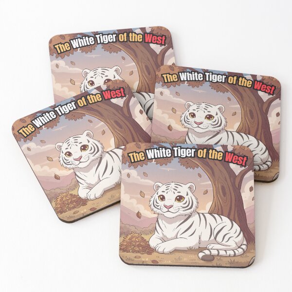 Item preview, White Tiger | Beautiful West Autumm Guardian Illustration  designed and sold by Pets & Memes & Stuff.