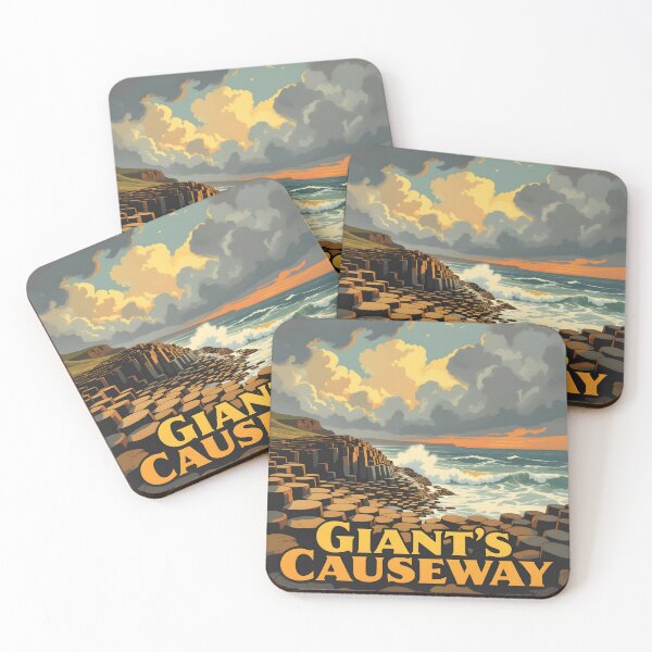 Item preview, Giant’s Causeway, Northern Ireland: Vintage-Style Painterly Travel Poster designed and sold by LSVart.