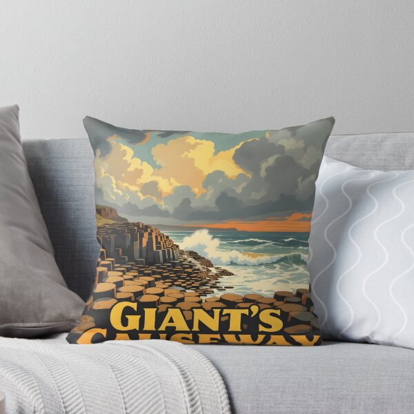 Item preview, Giant’s Causeway, Northern Ireland: Vintage-Style Painterly Travel Poster designed and sold by LSVart.