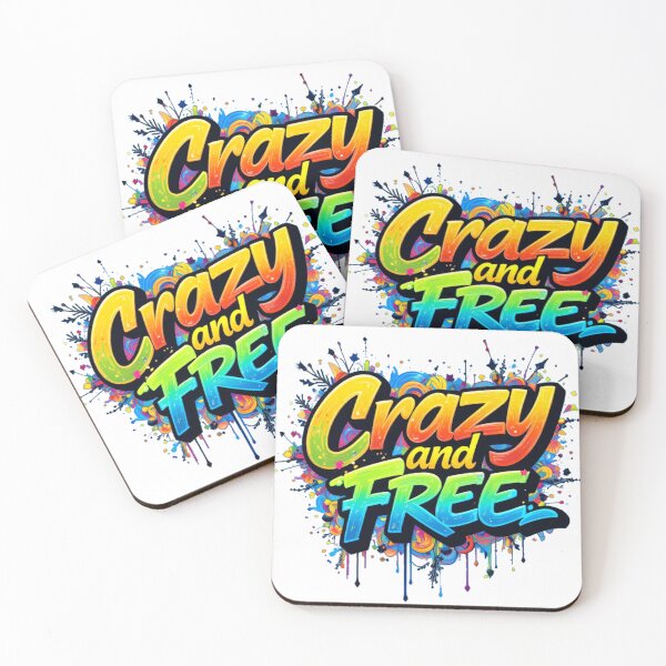 Item preview, Crazy and Free - Colorful text in graffiti style designed and sold by Hot4Shirt.