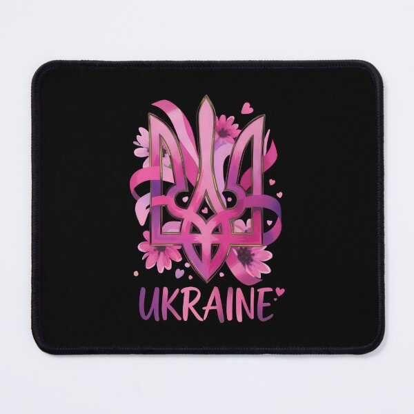 Item preview, Artistic Pink Floral Ukraine Tryzub Emblem designed and sold by RGShirtWorks.