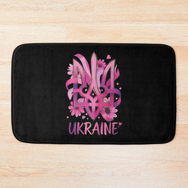 Item preview, Artistic Pink Floral Ukraine Tryzub Emblem designed and sold by RGShirtWorks.
