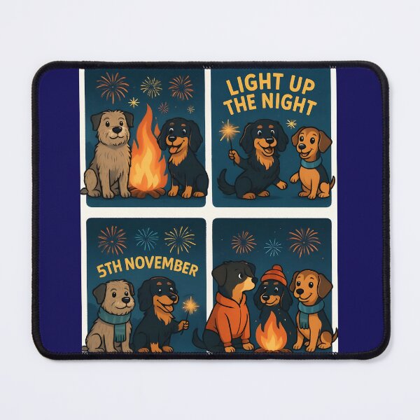 Item preview, Annie, Juno & Pebbles — Fireworks Night Dog Trio Illustration designed and sold by anniejunoaxie.