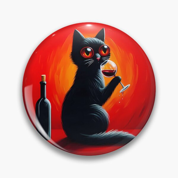 Item preview, Black Cat And Red Wine designed and sold by Visual Nomad Club.