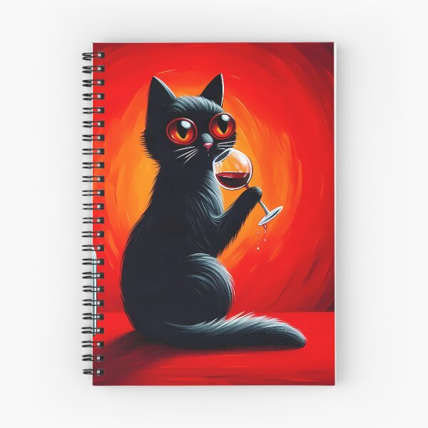 Item preview, Black Cat And Red Wine designed and sold by Visual Nomad Club.