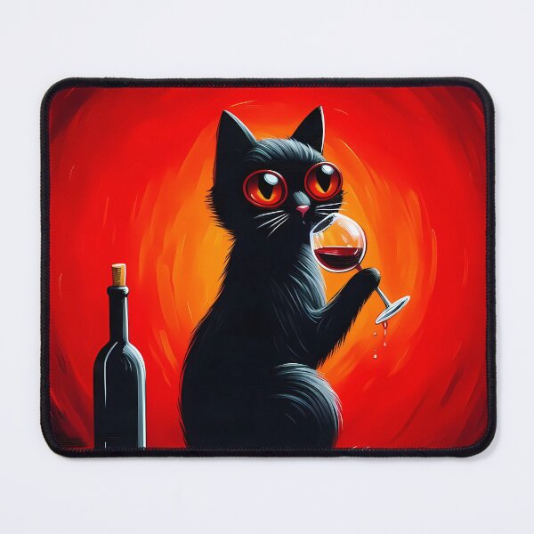 Item preview, Black Cat And Red Wine designed and sold by Visual Nomad Club.