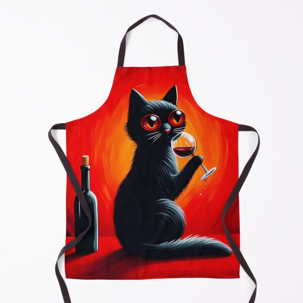 Item preview, Black Cat And Red Wine designed and sold by Visual Nomad Club.