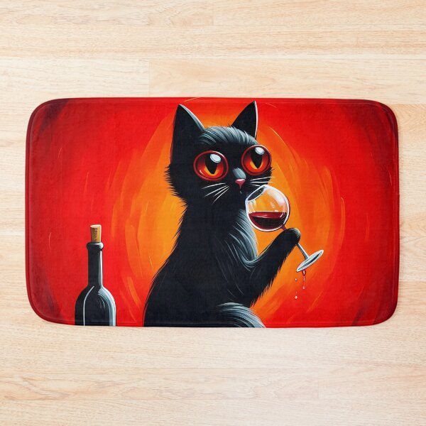 Item preview, Black Cat And Red Wine designed and sold by Visual Nomad Club.
