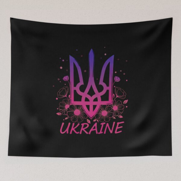 Item preview, Gradient Ukrainian Tryzub with Floral Design designed and sold by RGShirtWorks.