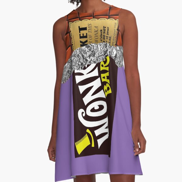 Wonka's Golden Ticket Chocolate A-Line Dress
