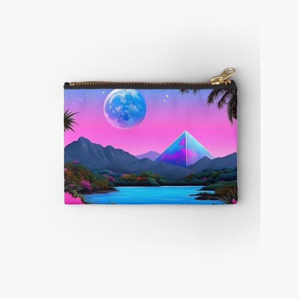 Item preview, Neon Pyramid Dreamscape | Vaporwave Landscape with Moon and Mountains | Retro Futuristic Aesthetic designed and sold by K@raksnalee.