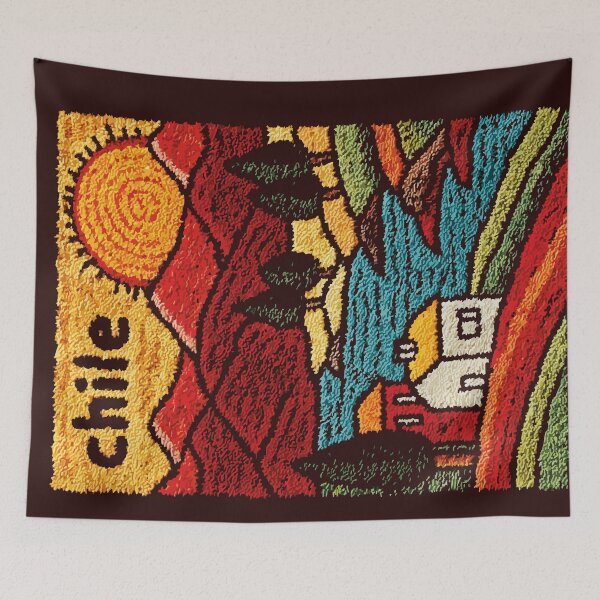 Item preview, Chile Mountain Village Woven Folk Art Poster designed and sold by TuncGK.