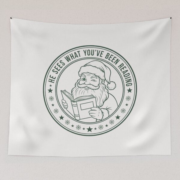 Item preview, He Sees What You've Been Reading Funny Bookish Christmas designed and sold by Ali-printshop.