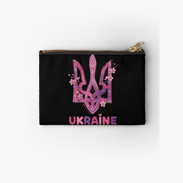 Item preview, Vibrant Pink Floral Ukrainian Tryzub with Text designed and sold by RGShirtWorks.