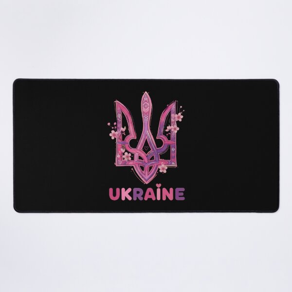 Item preview, Vibrant Pink Floral Ukrainian Tryzub with Text designed and sold by RGShirtWorks.