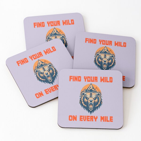 Item preview, Find Your Wild on Every Mile – Funny Hiking Bear designed and sold by INNERSELFART.