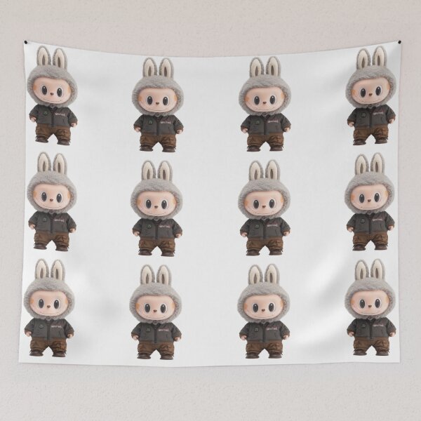 Item preview, labubu, cute adorable grey labubu doll  designed and sold by nicnacc.