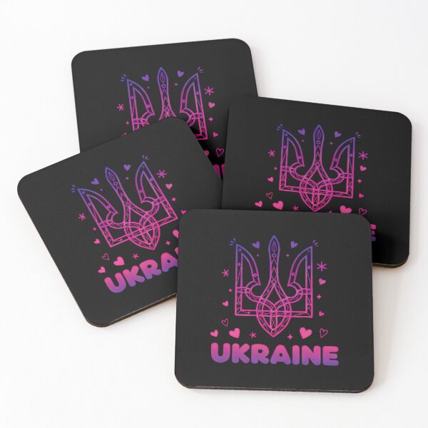 Item preview, Vibrant Gradient Ukrainian Tryzub with Hearts and Text designed and sold by RGShirtWorks.