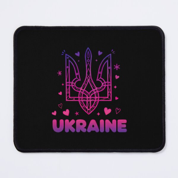 Item preview, Vibrant Gradient Ukrainian Tryzub with Hearts and Text designed and sold by RGShirtWorks.