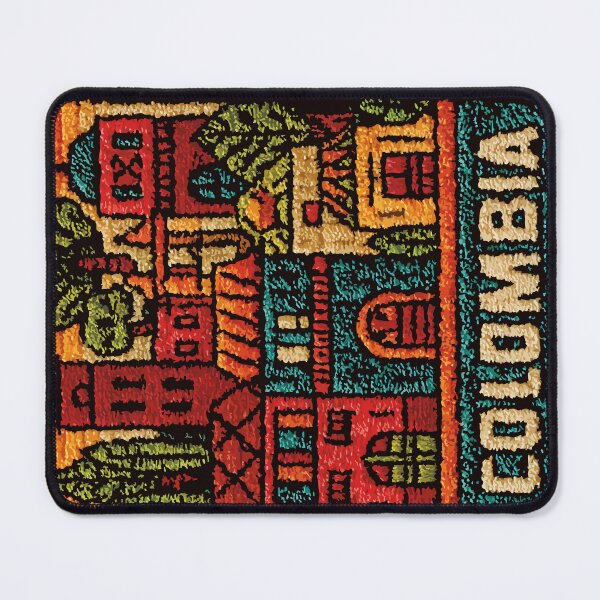 Item preview, Colombia Colorful Village Woven Folk Art Poster designed and sold by TuncGK.