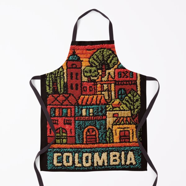 Item preview, Colombia Colorful Village Woven Folk Art Poster designed and sold by TuncGK.