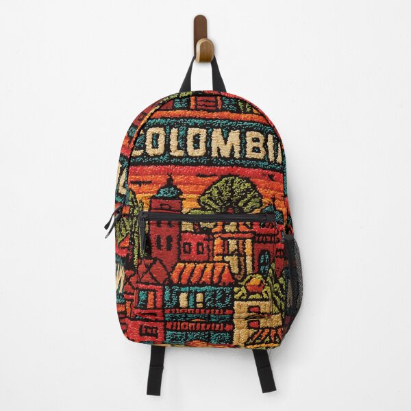 Item preview, Colombia Colorful Village Woven Folk Art Poster designed and sold by TuncGK.