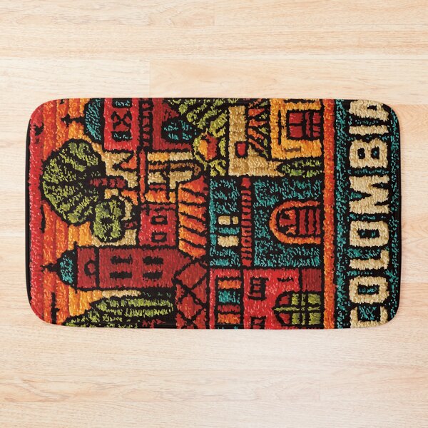 Item preview, Colombia Colorful Village Woven Folk Art Poster designed and sold by TuncGK.
