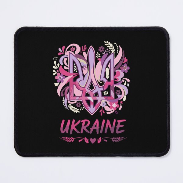 Item preview, Vibrant Gradient Ukrainian Tryzub with Hearts and Text designed and sold by RGShirtWorks.