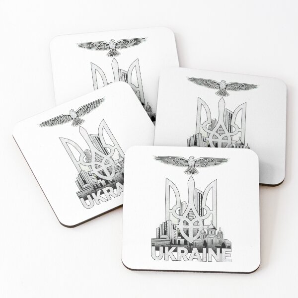 Item preview, Ukraine Tryzub Emblem with Cityscape, Church, and Tech Eagle designed and sold by RGShirtWorks.