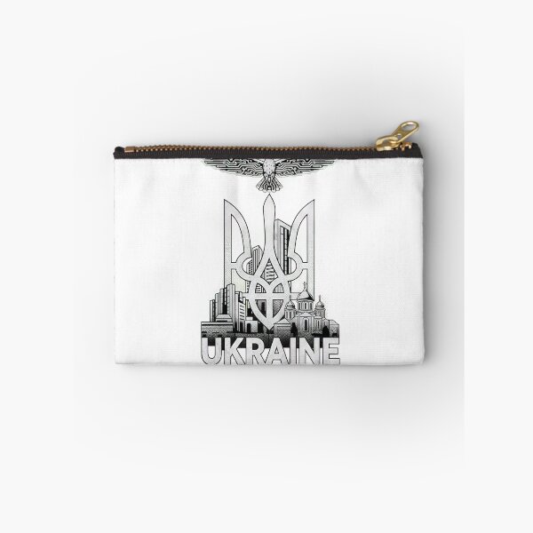 Item preview, Ukraine Tryzub Emblem with Cityscape, Church, and Tech Eagle designed and sold by RGShirtWorks.