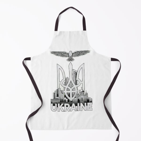 Item preview, Ukraine Tryzub Emblem with Cityscape, Church, and Tech Eagle designed and sold by RGShirtWorks.