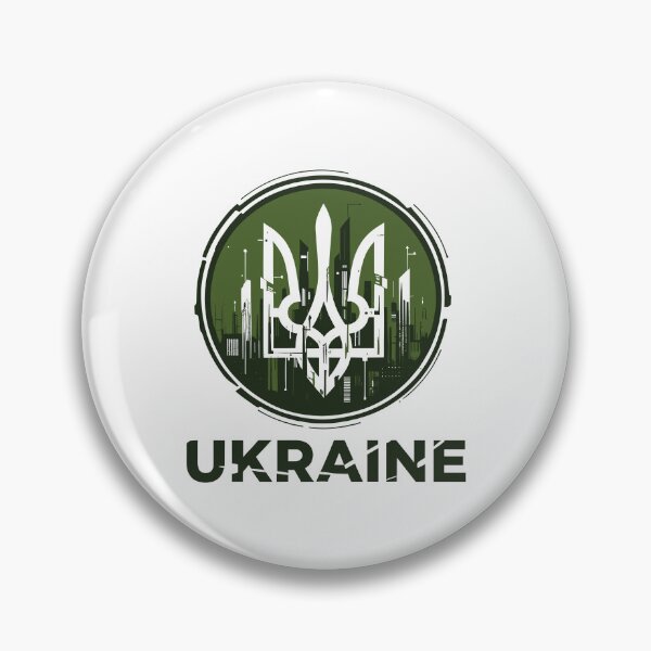 Item preview, Grunge Ukrainian Tryzub Emblem with Urban Skyline on Transparent Background designed and sold by RGShirtWorks.