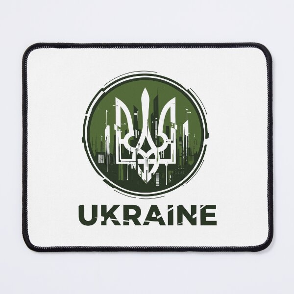 Item preview, Grunge Ukrainian Tryzub Emblem with Urban Skyline on Transparent Background designed and sold by RGShirtWorks.