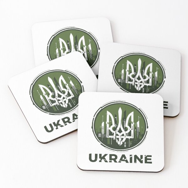 Item preview, Grunge Ukrainian Tryzub Emblem with Urban Skyline on Transparent Background designed and sold by RGShirtWorks.
