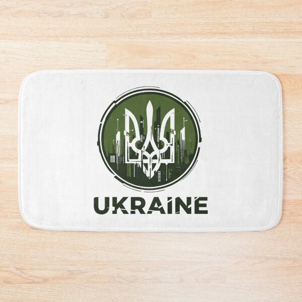 Item preview, Grunge Ukrainian Tryzub Emblem with Urban Skyline on Transparent Background designed and sold by RGShirtWorks.
